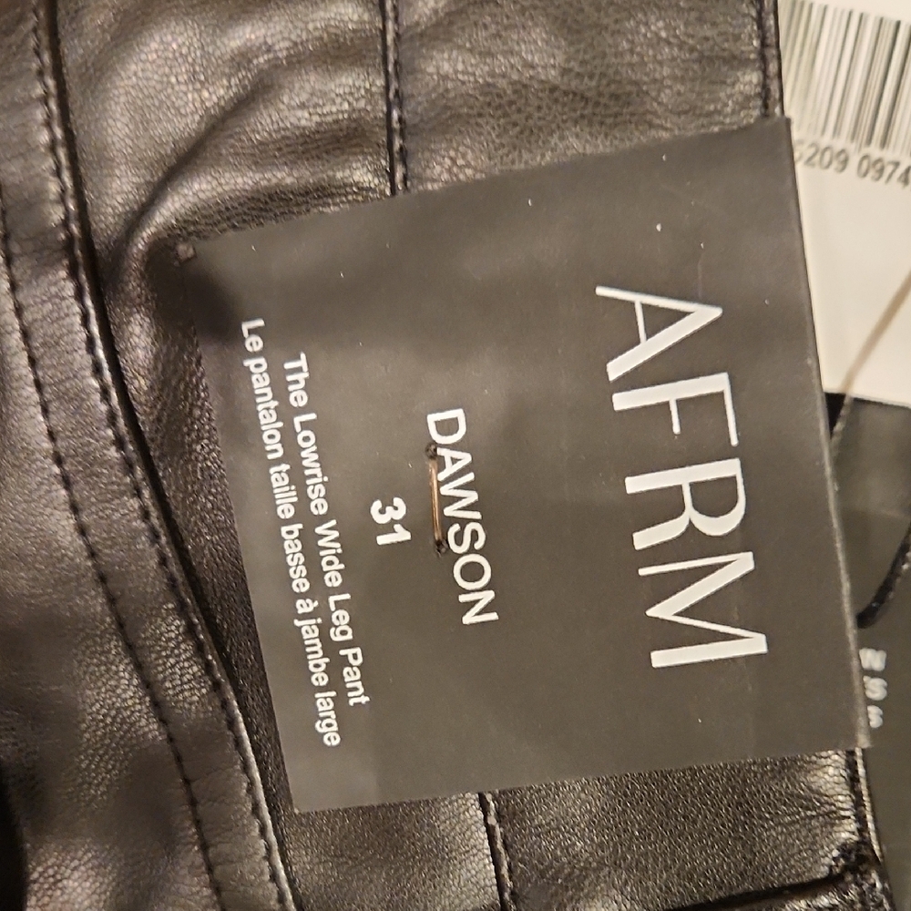 ❤️ NWT! AFRM × REVOLVE DAWSON LOW RISE WIDE LEG VEGAN LEATHER PANTS, 12 (31) - Picture 8 of 13